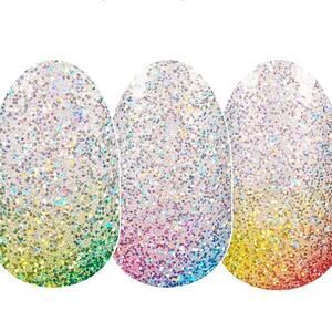 Color Street Throwing Shade Silver Glitter Rainbow Gradient Nail Polish Strips